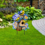 Briarwood Lane Spring Metal Art 29x15 Goldfinches and Hydrangea for Spring Metal Art - Image 3