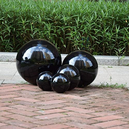 14 inch Diameter Black Gazing Ball,Black Stainless Steel Polished Reflective Smooth Garden Sphere Globe Mirror,Colorful and Shiny Addition to Any Garden or Home - Image 4