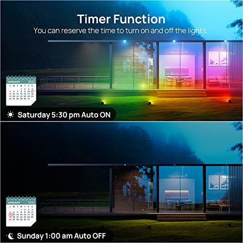 USTELLAR Smart WiFi LED Flood Lights Outdoor, RGB Color Changing Stage Landscape Lighting with APP Group Control, Timing, Alexa, Outdoor Uplights IP66 Spotlights for Christmas Halloween Party - Image 4