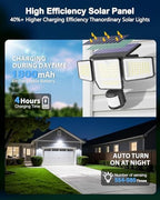 6000LM Solar Lights Outdoor, 4 Heads Motion Sensor Outdoor Lights, Solar Flood Lights for Yard House Outside Garage, IP65 Waterproof, 3 Modes, Easy Install, 3 Pack - Image 5