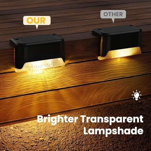 APONUO Solar Deck Lights 16 Pack, Solar Lights Outdoor Waterproof Led Solar Step Lights for Outside Stairs,Fence,Backyard,Patio（Warm White） - Image 2