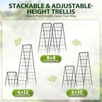 2 Pack 50" Tall A Frame Trellis for Climbing Plants Outdoor (50" X 17") – Heavy Duty Garden Adjustable Trellis, Metal Trellis for Cucumbers, Beans, Tomatoes, Grapes, and Vining Vegetables - Image 6