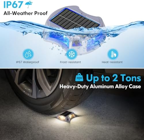 Bosceos Solar Dock Driveway Lights Outdoor Waterproof 8-Pack - Image 5