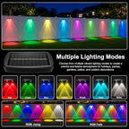 Solar Fence Lights Outdoor Waterproof,9 Modes Color Changing Solar Powered Deck Lights,12H Runtime Optical Lens Lighting for Halloween Christmas Decorations,Patio/Wall/Backyard/Garden/Step(10 Pack) - Image 2