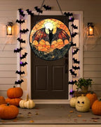 Stained Glass Window Hanging Halloween Bat Suncatcher Gift for Women 15" - Image 7