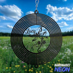 Personalized Wind Spinner Music Rose Custom Name Flower Metal Sublimation Ornament Twirler Laser 3D Art Patio Porch Lawn Indoor Outdoor Garden Yard Decor Housewarming Presents (Dragonfly) - Image 3