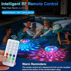 TEPENAR Rechargeable Floating Pool Lights: 2 Pack Pool Light that Float with RGB Color Changing Upper and Lower Floating Lights Remote Control IP68 Waterproof Bathtub Lights for Pond Garden Party - Image 5