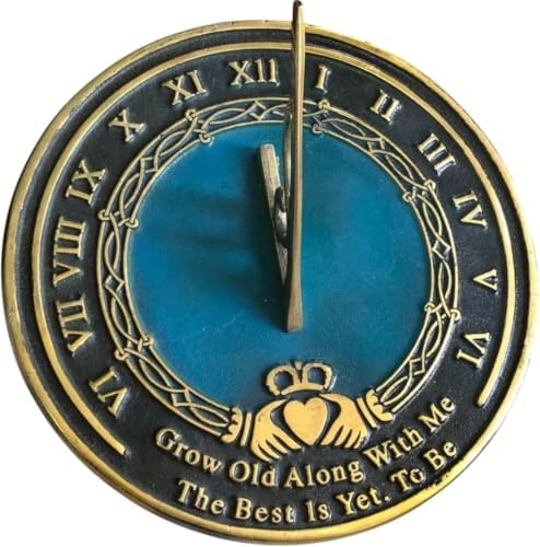 Romantic Sundial Garden Decor with “Grow Old with Me” Quote – Cast Metal Outdoor Sundial Statue for Patio, Yard & Garden – Anniversary, Wedding & Couple Gift – 10 Inch - Image 6
