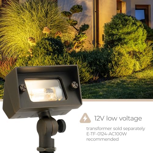 Amped Landscape Lighting 12V Flood Wall Wash Light with G4 Socket in Aged Brass Solid Copper Enhanced Protection for Coastal Environments - Image 3