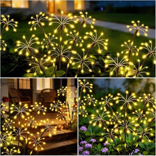 Solar Garden Lights Outdoor, 4 Pack 2-Layer Swaying Fairy Firework Lights - Image 5
