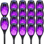 Solar Lights Outdoor Decorations, Upgraded Purple Flickering Flame, Waterproof Halloween Torch Lights, Tiki Torches for Outside Patio Pathway Decor, 6 Pack (18) by Unknown