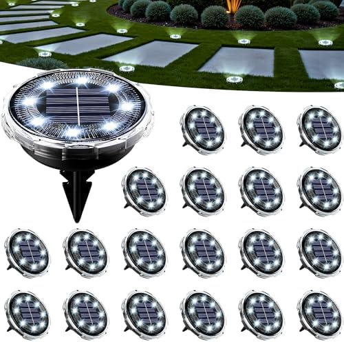 SOLPEX Solar Ground Lights Outdoor, Pathway Lights 20 Pack Cool White by Solpex