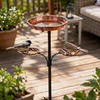 Metal Birdbath Outdoor Vintage Freestanding Bird Bath Bowl - Image 2