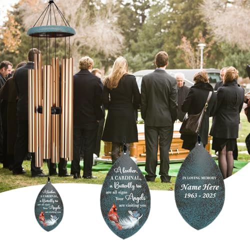 Personalized Memorial Wind Chimes, 36" Sympathy Wind Chimes, Cardinal Wind Chime, Deep Tone Chimes for Loss of Loved Dad/Mom, Loving Memory Gifts Outside - Image 4