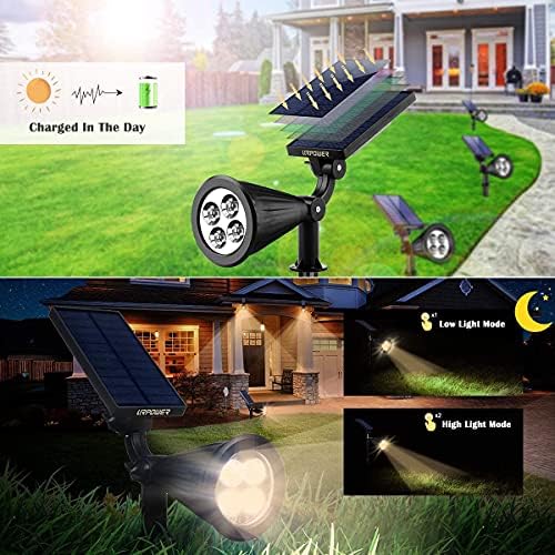 URPOWER Solar Spot Lights Outdoor Adjustable Spotlights, 4 Pack Warm White - Image 4