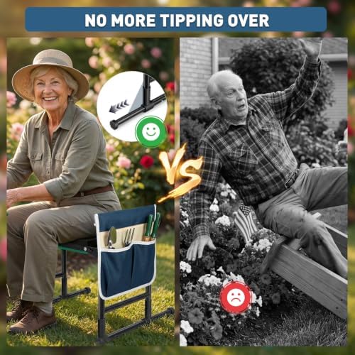 Garden Kneeler and Seat for Seniors – Heavy Duty Anti-Tip Gardening Stool - Image 3