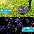 JJGoo Solar Garden Lights, New Upgraded 6 Pack Solar Swaying Starburst Light, Waterproof Fireworks Outdoor Lights, Yard Patio Pathway Decoration, Colorful - Image 6