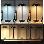 2 Pack Cordless Table Lamp Rechargeable, 5000mAh Battery Table Light - Image 2