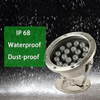 RGB Pond Light LED Underwater Submersible with Remote Control, Stainless Steel IP68 Waterproof Pool Lamp Colorful Landscape Light(AC24V,12W) - Image 6
