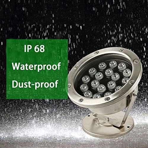 RGB Pond Light LED Underwater Submersible with Remote Control, Stainless Steel IP68 Waterproof Pool Lamp Colorful Landscape Light(AC12V,36W) - Image 6