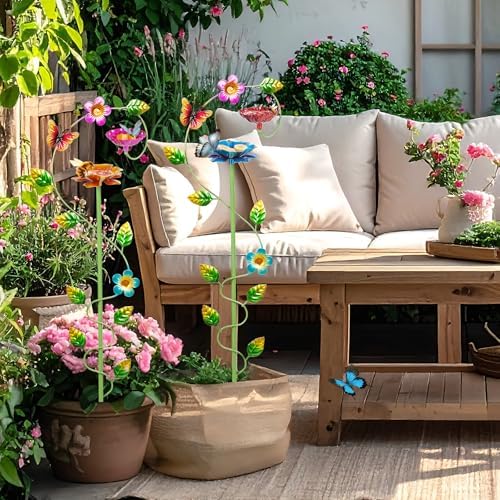 Bee Watering Station for Garden, Colorful Double-Flower Bee Bath - Image 5