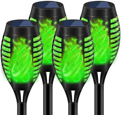 Solar Torch Lights for Garden Decor, 4 Pack 12 LED Solar Lights for Outside & 20.5'' Waterproof Solar Lights, Flame Torch Solar Lights Outdoor for Patio Path Yard Decorations by UniPNR