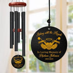 Personalized Motorcycle Memorial Wind Chime – “Riding with The Angels” Custom Name & Years – Engraved Biker Tribute Gift – Outdoor Sympathy Remembrance Windchime for Motorcyclists and Loved Ones Lost - Image 7