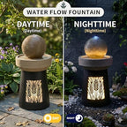 32.1" H Modern Wheat Field Outdoor Water Fountain with LED Lights and Pump, Floor Standing Waterfall Feature Outdoor Garden Fountain for Garden, Porch, Patio and Backyard Decor - Image 5