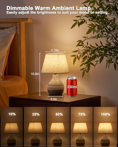 10" H Small Rechargeable Cordless Ceramic Table Lamp, Coastal - Image 5