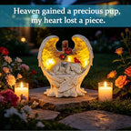 Solar Dog Memorial Stone with Wings Cross Cardinal Passing Away Gift - Image 2