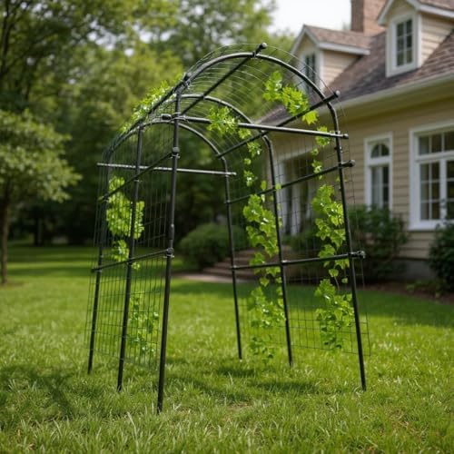 Garvee Metal Garden Arch Trellis, 7.6Ft Black for Raised Beds - Image 6