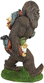 Design Toscano Schlepping the Garden Gnomes Bigfoot Yeti Indoor/Outdoor Garden Statue, 16 Inch Tall, Cast Stone Resin, Painted Full Color Finish - Image 4