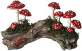 Pacific Giftware Toadstool Mushrooms on Stump Resin Mushroom Sculpture Art Great for Mushroom House Garden Disaply or Outdoor Garden Decor 9.84" Long by PacificGiftware