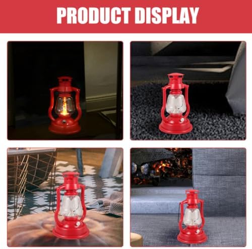 2pcs Vintage Kerosene Lamp Lantern with Handle, Warm LED Night Light - Image 3