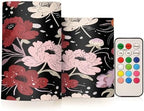 Floral Retro Vintage Flameless Candles with Remote Control Candles with Timer Waterproof Electronic Lights Glitter Led for Night Battery Operated Pillar 2-Piecing Set by famyily
