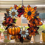 Autumn Pumpkin Wreath Acrylic Suncatcher - Image 4