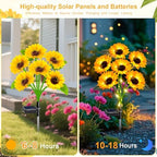 ZFNN Solar Garden Lights Outdoor, 4 Pack Sunflower Lights, Waterproof Decor - Image 2