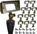 COLOER Cast Brass 12V Flood Light, Low Voltage Flood Light Outdoor with Adjustable Knuckle Mount, Without Bulb, Waterproof Landscape Lighting of Outdoor Wall, Garden or Yard (12-Pack Without Bulb) by COLOER