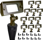 COLOER Cast Brass 12V Flood Light, Low Voltage Flood Light Outdoor with Adjustable Knuckle Mount, Without Bulb, Waterproof Landscape Lighting of Outdoor Wall, Garden or Yard (12-Pack Without Bulb) by COLOER