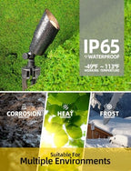 COLOER Solid Brass Landscape Spotlight 6-Pack with 5W LED MR16(101B-Black) - Image 5