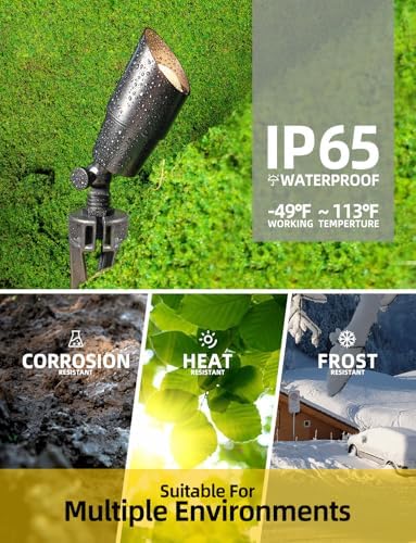 COLOER Solid Brass Landscape Spotlight 6-Pack with 5W LED MR16(101B-Black) - Image 5