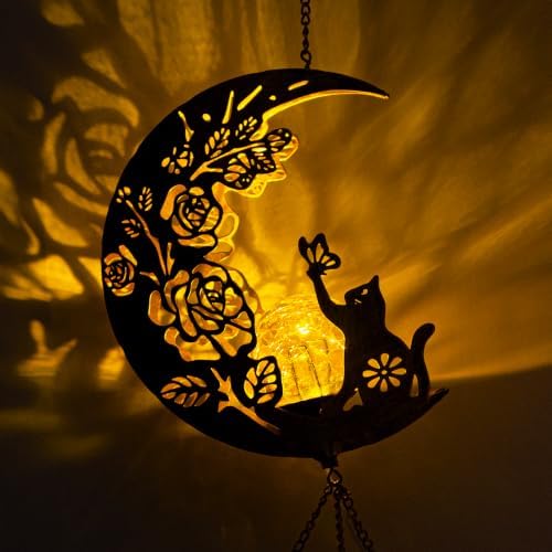 Cat Solar Wind Chimes for Outside Gifts for Women, Garden Decor - Image 2
