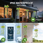 Solar Hanging Garden Lights, 4 Pack 66 LED Outdoor Lights with Realistic Milan Grass & White Flowers, IP65 Waterproof Solar Lanterns for Patio, Porch, Fence, Pergola & Backyard Decor, Auto On/Off - Image 5