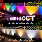 BlcTec Solar Spot Lights Outdoor, Upgraded Convex Lens Brighter Landscape Uplights IP68 Waterproof, 10 Colors+2 RGB Modes Spotlights for Garden Yard Path Halloween Christmas Decorations, 6 Packs - Image 5