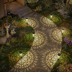 gardencave 6 Pack Solar Lights Outdoor Garden Decorative Mandala Solar Pathway Lights Waterproof Plastic Outside Solar Path Landscape Lights Gardening Gifts for Women Mom Backyard Walkway Yard Decor - Image 2