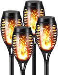 Solar Powered Halloween Torch Lights, LED Flame Atmosphere Stake Lights for Garden, Lawn, Yard, Outdoor Decor (4) by Unknown