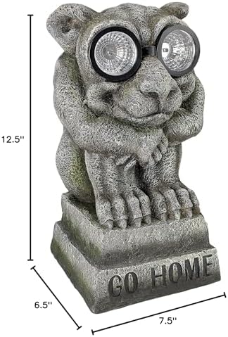 Design Toscano HF330916 Go Home! Castle Imp Gargoyle Solar Garden Statue,Greystone - Image 5