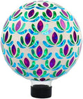 VOREEN 8” Mosaic Glass Gazing Ball — Purple Teal & Green Garden Sphere, Weather-Resistant Outdoor Yard & Patio Decoration, Fade-Free, Four-Season Use by VOREEN