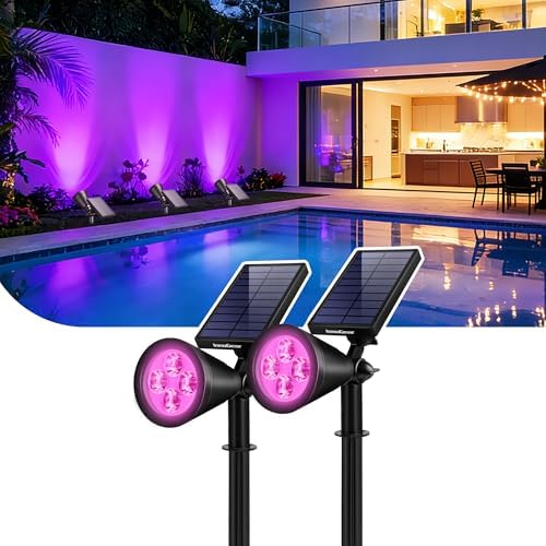 InnoGear 2 Solar Lights Outdoor Spotlight for Halloween Christmas, Purple by InnoGear