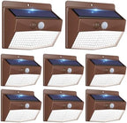 Peasur 8 Pack Solar Motion Sensor Lights Outdoor Waterproof with 3 Modes by Peasur
